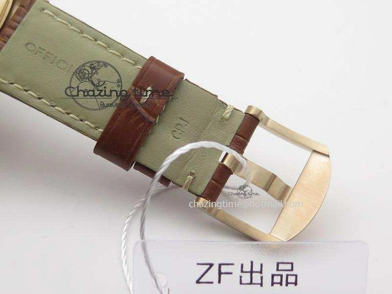 PAM393 P Ladies RG ZF 1:1 Best Edition On Brown Leather Strap P9000