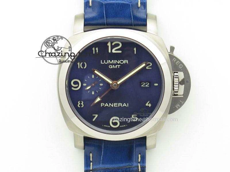 PAM437 L Titanium ZF Best Edition Blue Dial On Blue Leather Strap P9001