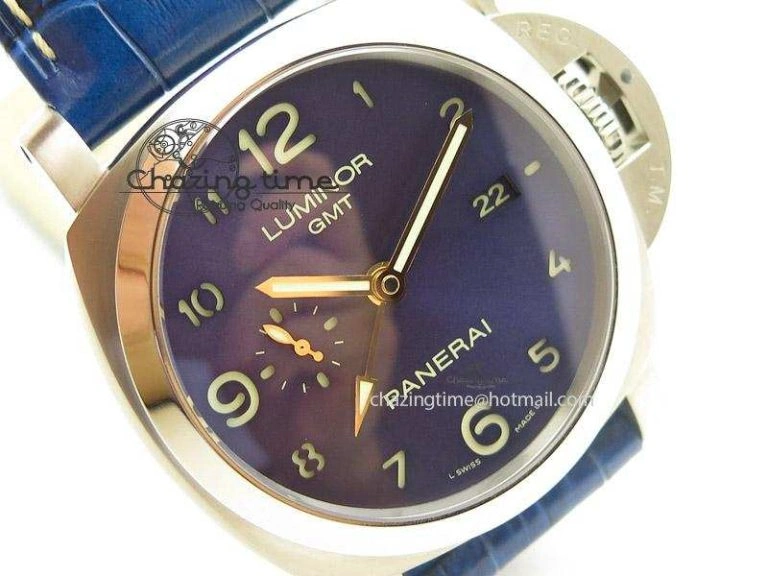 PAM437 L Titanium ZF Best Edition Blue Dial On Blue Leather Strap P9001