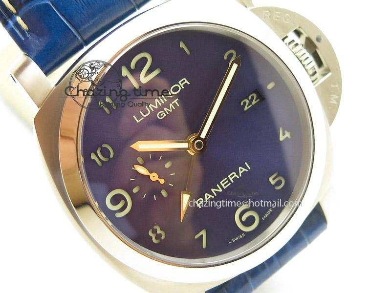 PAM437 L Titanium ZF Best Edition Blue Dial On Blue Leather Strap P9001