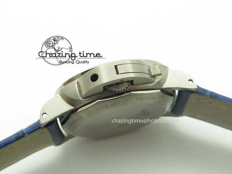PAM437 L Titanium ZF Best Edition Blue Dial On Blue Leather Strap P9001