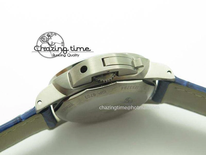 PAM437 L Titanium ZF Best Edition Blue Dial On Blue Leather Strap P9001