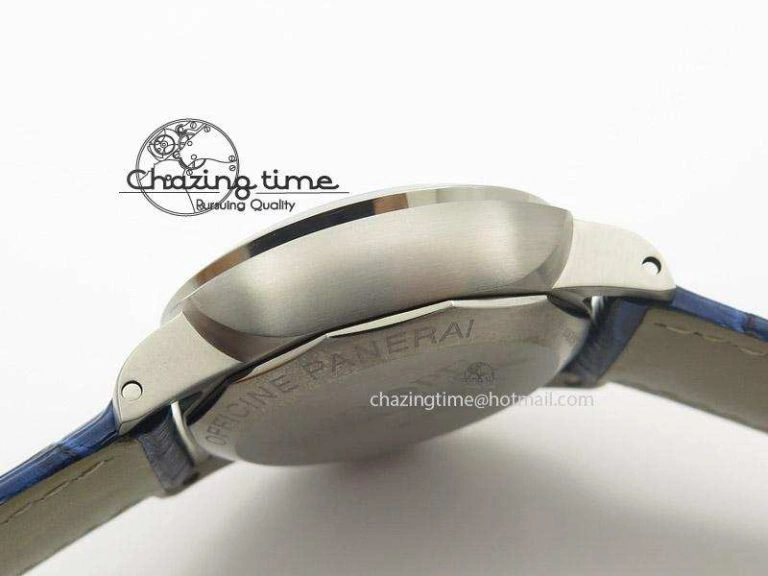 PAM437 L Titanium ZF Best Edition Blue Dial On Blue Leather Strap P9001