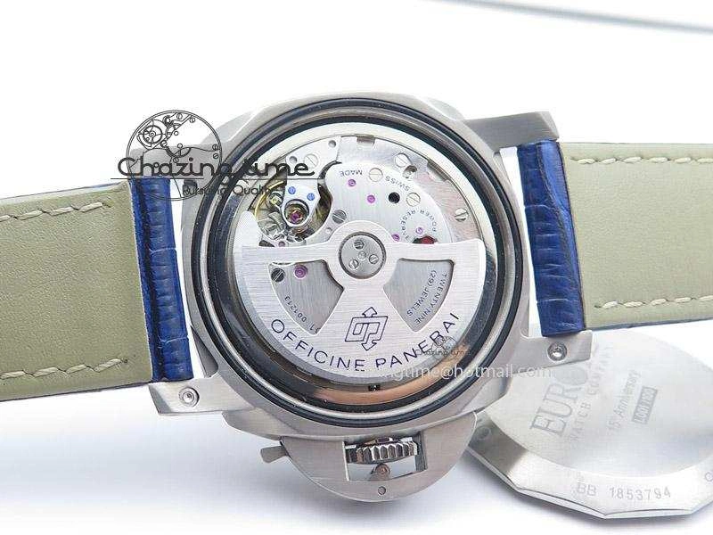 PAM437 L Titanium ZF Best Edition Blue Dial On Blue Leather Strap P9001