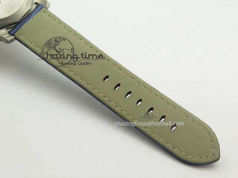 PAM437 L Titanium ZF Best Edition Blue Dial On Blue Leather Strap P9001