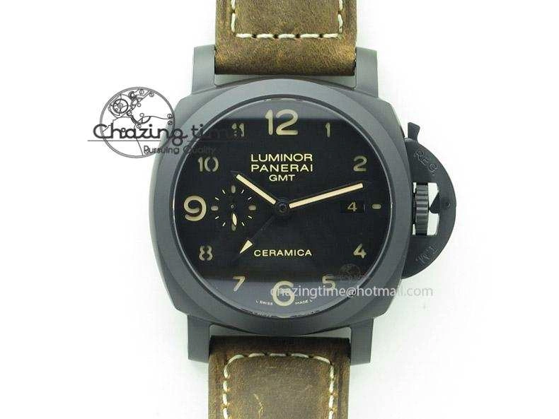 PAM441 O Real Ceramic ZF 1:1 Best Edition on Brown Asso Strap ZP.9001