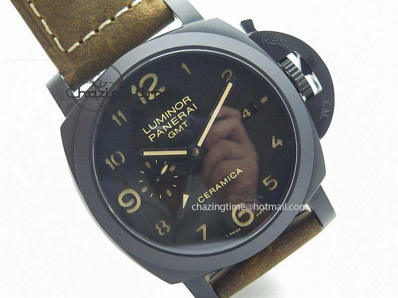 PAM441 O Real Ceramic ZF 1:1 Best Edition on Brown Asso Strap ZP.9001
