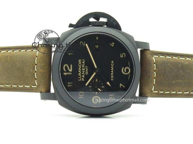 PAM441 O Real Ceramic ZF 1:1 Best Edition on Brown Asso Strap ZP.9001