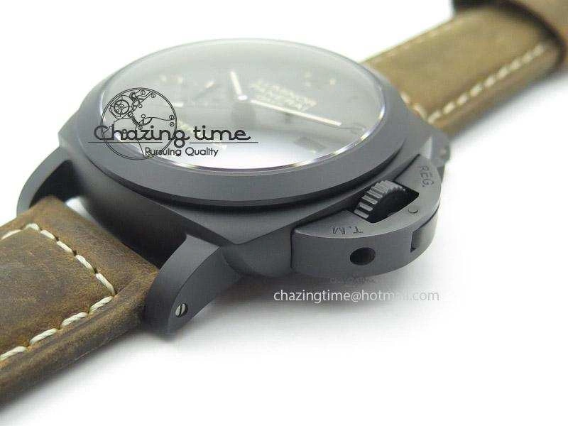 PAM441 O Real Ceramic ZF 1:1 Best Edition on Brown Asso Strap ZP.9001