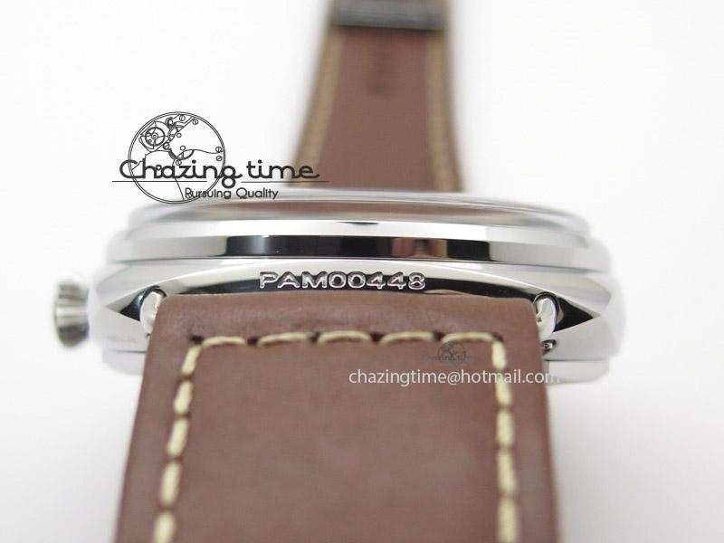 PAM448 O ZF 1:1 Best Edition on Thick Brown Leather Strap P.3000 Super Clone V2
