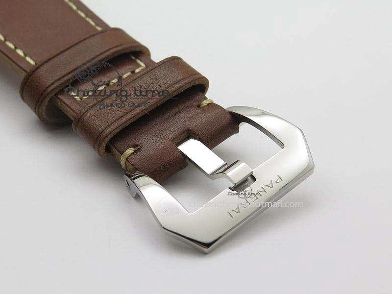 PAM448 O ZF 1:1 Best Edition on Thick Brown Leather Strap P.3000 Super Clone V2