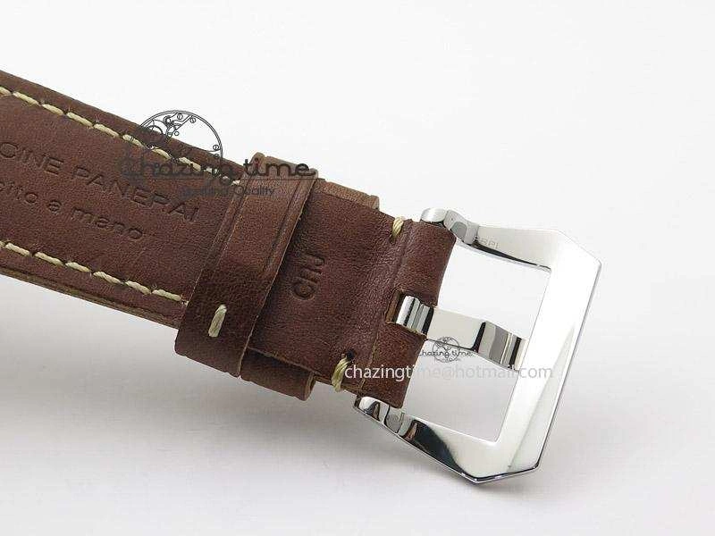 PAM448 O ZF 1:1 Best Edition on Thick Brown Leather Strap P.3000 Super Clone V2