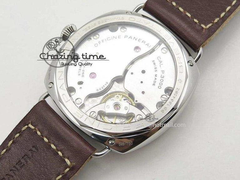 PAM449 O SF Batton Dial on Thick Deep Brown Leather Strap P.3000 Super Clone
