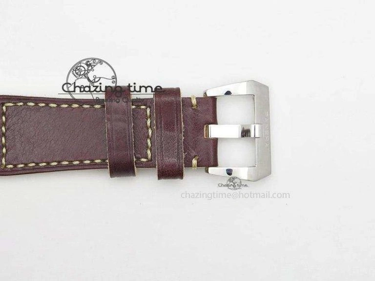 PAM449 O SF Batton Dial on Thick Deep Brown Leather Strap P.3000 Super Clone