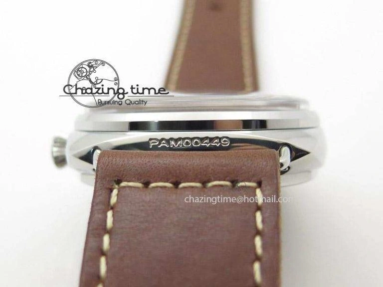 PAM449 O ZF 1:1 Best Edition On Thick Brown Leather Strap P.3000 Super Clone V2