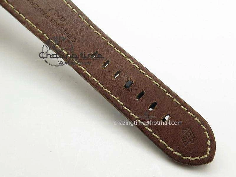 PAM449 O ZF 1:1 Best Edition On Thick Brown Leather Strap P.3000 Super Clone V2
