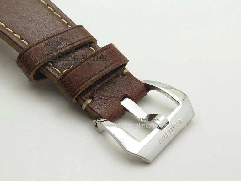 PAM449 O ZF 1:1 Best Edition On Thick Brown Leather Strap P.3000 Super Clone V2