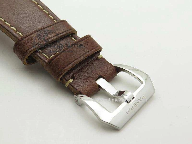 PAM449 O ZF 1:1 Best Edition On Thick Brown Leather Strap P.3000 Super Clone V2