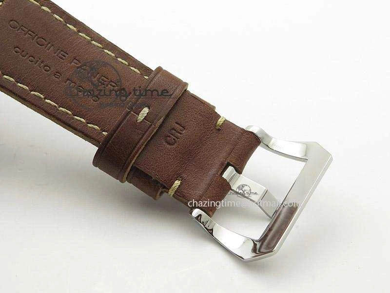 PAM449 O ZF 1:1 Best Edition On Thick Brown Leather Strap P.3000 Super Clone V2