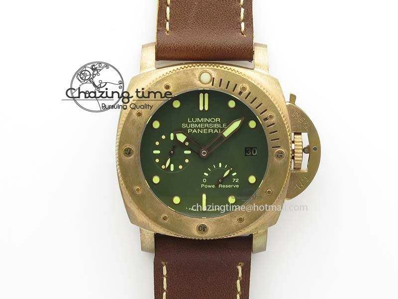 PAM507 P Bronzo V6F Best Edition On Brown Leather Strap A23J