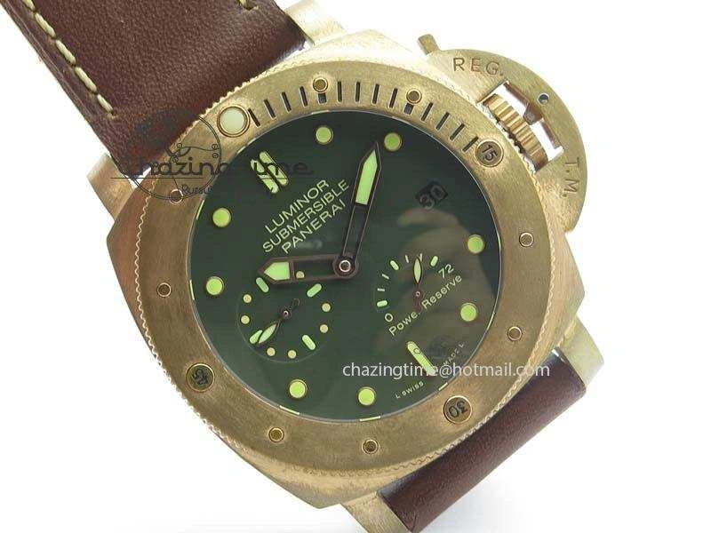 PAM507 P Bronzo V6F Best Edition On Brown Leather Strap A23J