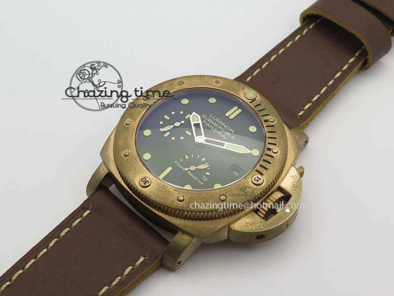 PAM507 P Bronzo V6F Best Edition On Brown Leather Strap A23J