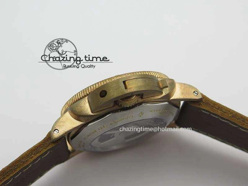 PAM507 P Bronzo V6F Best Edition On Brown Leather Strap A23J