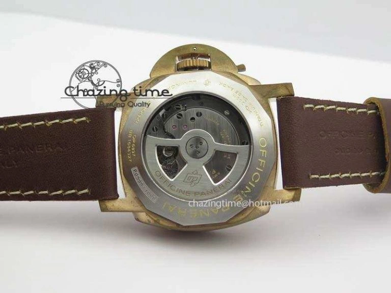 PAM507 P Bronzo V6F Best Edition On Brown Leather Strap A23J