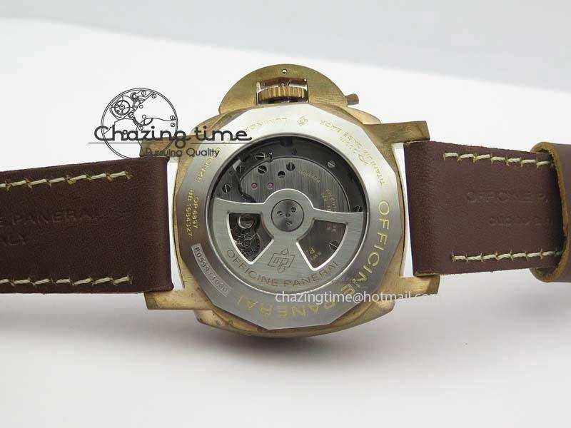 PAM507 P Bronzo V6F Best Edition On Brown Leather Strap A23J