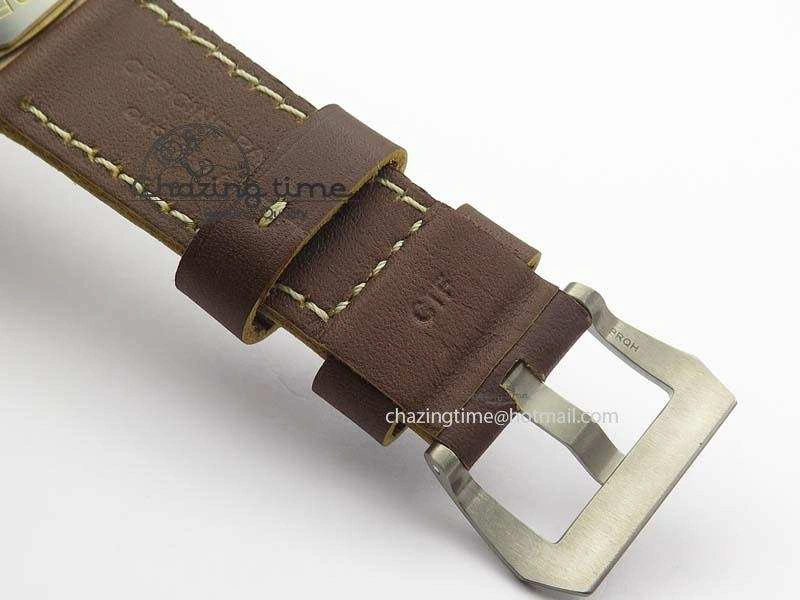 PAM507 P Bronzo V6F Best Edition On Brown Leather Strap A23J