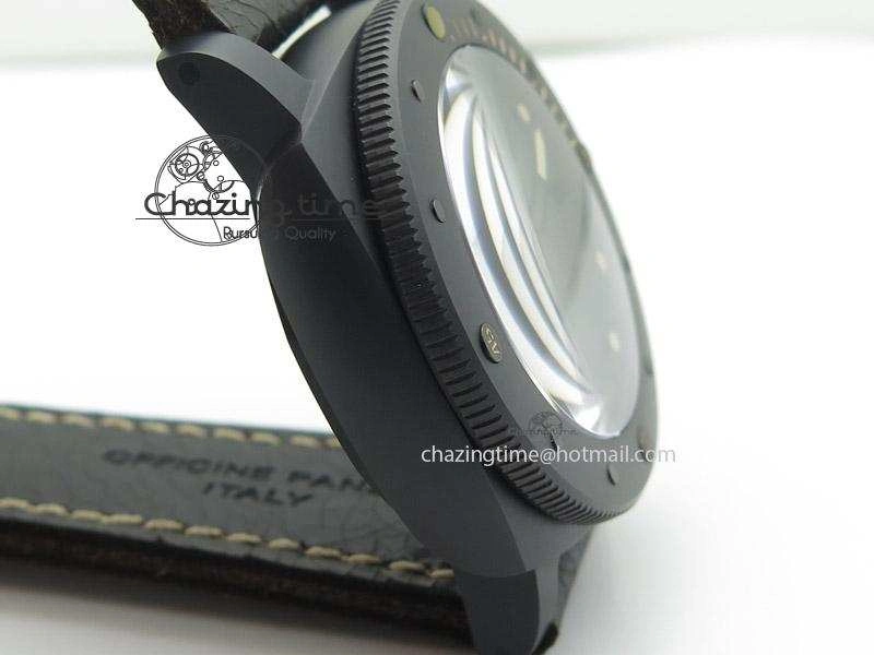 PAM508 P V6F 1:1 Best Edition Ceramic On Black Leather Strap ST2555