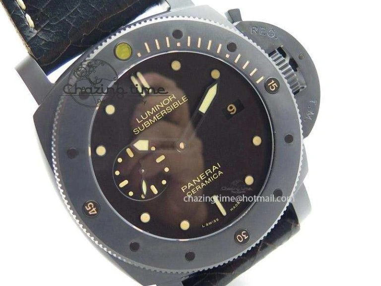 PAM508 P V6F 1:1 Best Edition Ceramic On Black Leather Strap ST2555
