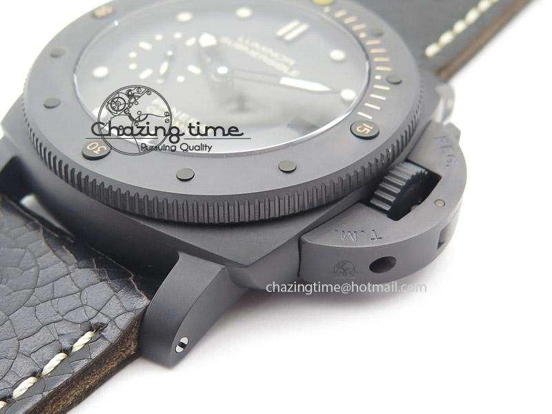PAM508 P V6F 1:1 Best Edition Ceramic On Black Leather Strap ST2555