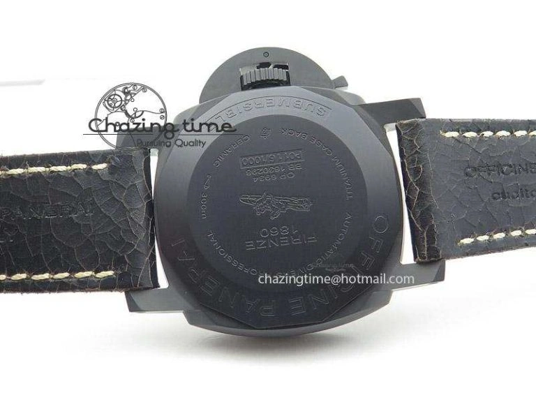 PAM508 P V6F 1:1 Best Edition Ceramic On Black Leather Strap ST2555