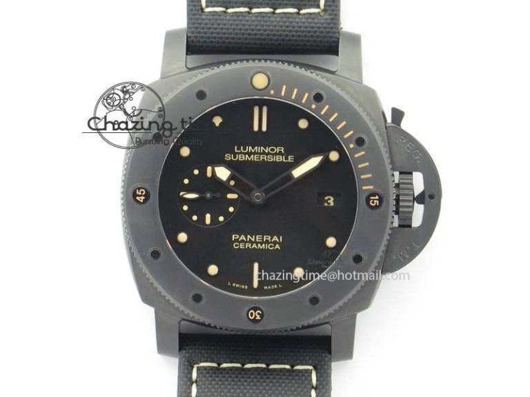 PAM508 P V6F 1:1 Best Edition Real Ceramic On Black Kevlar Diving Strap P9000