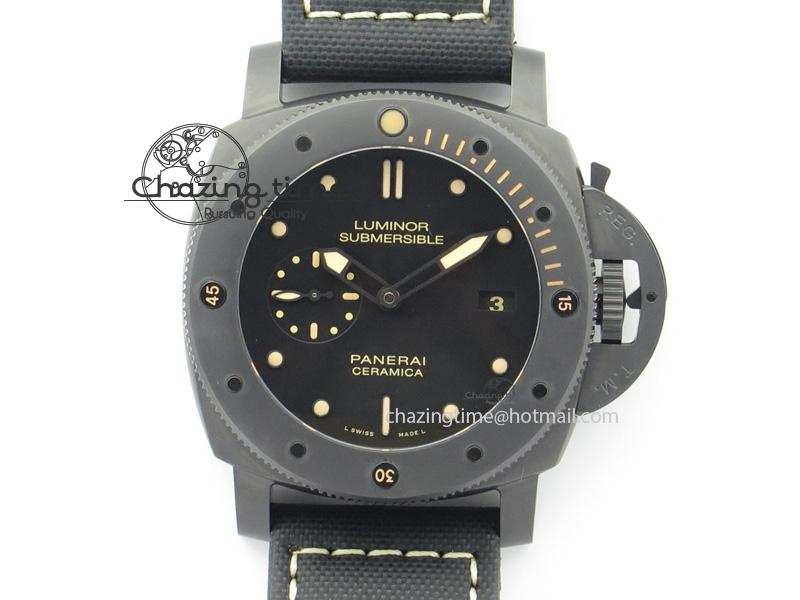 PAM508 P V6F 1:1 Best Edition Real Ceramic On Black Kevlar Diving Strap P9000