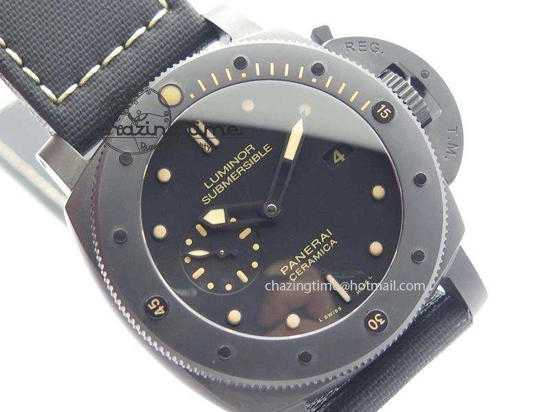 PAM508 P V6F 1:1 Best Edition Real Ceramic On Black Kevlar Diving Strap P9000