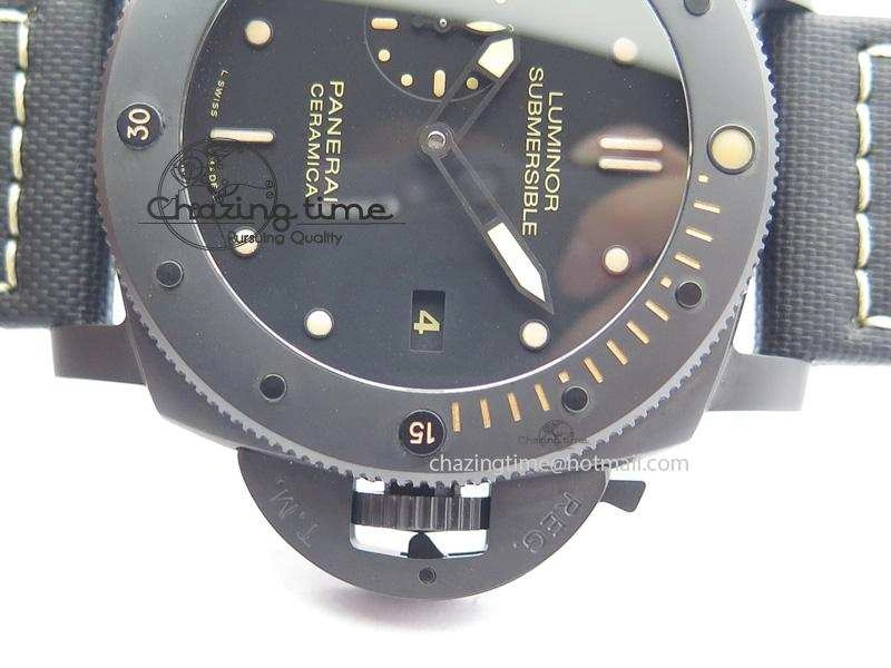 PAM508 P V6F 1:1 Best Edition Real Ceramic On Black Kevlar Diving Strap P9000