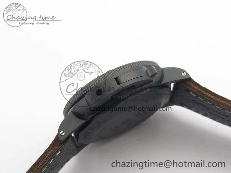PAM508 P VSF 1:1 Best Edition Real Ceramic On Black Distressed Calfskin Strap P.9000 Super Clone