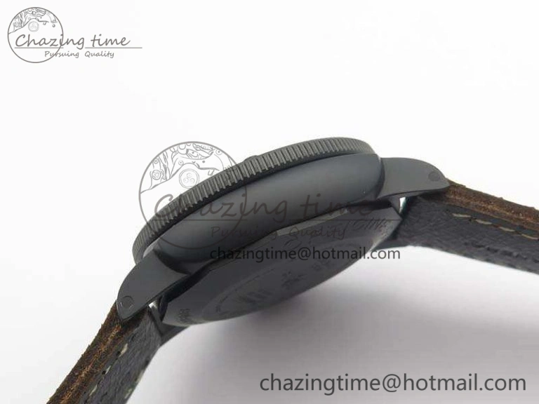 PAM508 P VSF 1:1 Best Edition Real Ceramic On Black Distressed Calfskin Strap P.9000 Super Clone