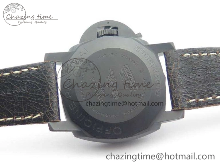 PAM508 P VSF 1:1 Best Edition Real Ceramic On Black Distressed Calfskin Strap P.9000 Super Clone