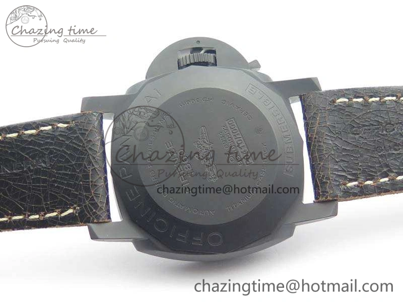 PAM508 P VSF 1:1 Best Edition Real Ceramic On Black Distressed Calfskin Strap P.9000 Super Clone