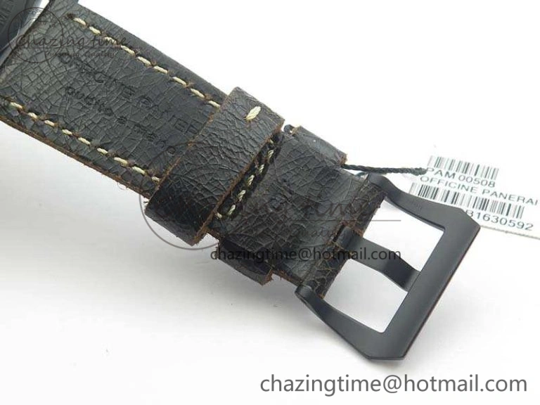 PAM508 P VSF 1:1 Best Edition Real Ceramic On Black Distressed Calfskin Strap P.9000 Super Clone