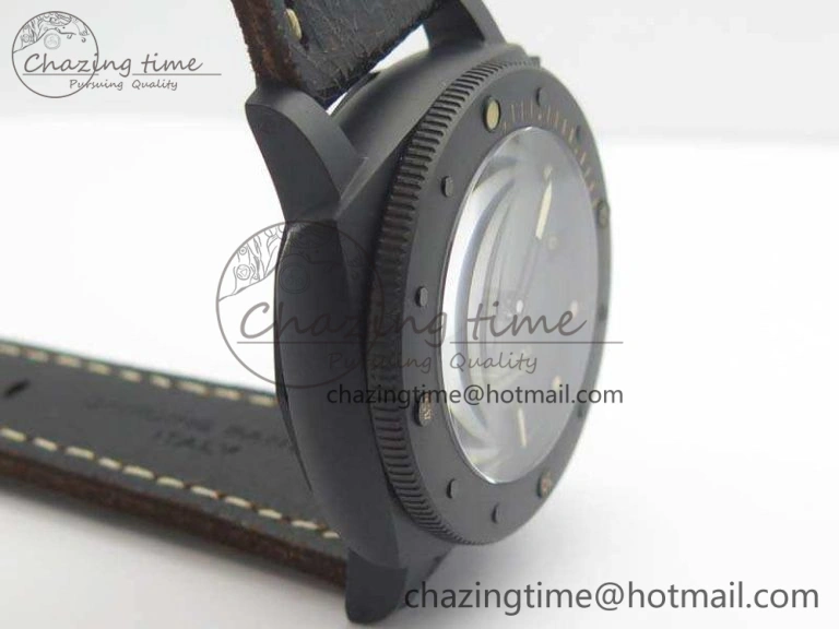 PAM508 P VSF 1:1 Best Edition Real Ceramic On Black Distressed Calfskin Strap P.9000 Super Clone