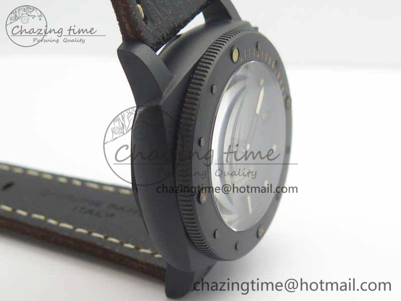 PAM508 P VSF 1:1 Best Edition Real Ceramic On Black Distressed Calfskin Strap P.9000 Super Clone