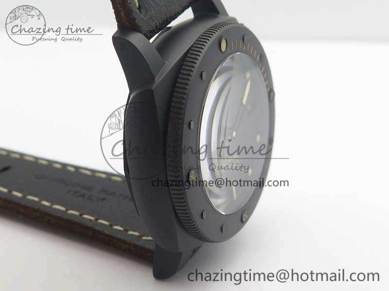 PAM508 P VSF 1:1 Best Edition Real Ceramic On Black Distressed Calfskin Strap P.9000 Super Clone