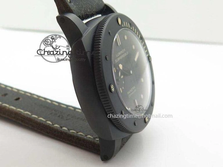PAM508 P ZF Best Edition Real Ceramic On Black Calfskin Strap P9000