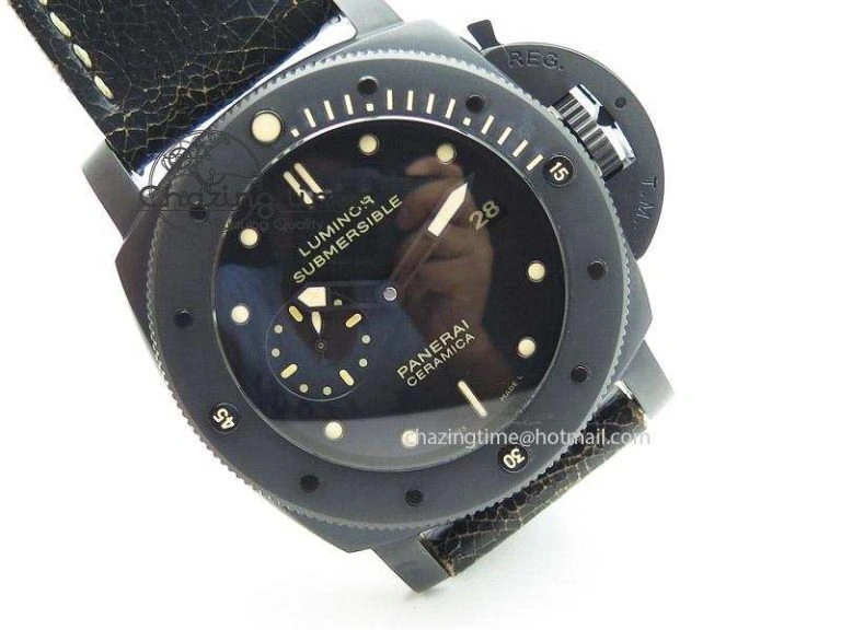 PAM508 P ZF Best Edition Real Ceramic On Black Calfskin Strap P9000