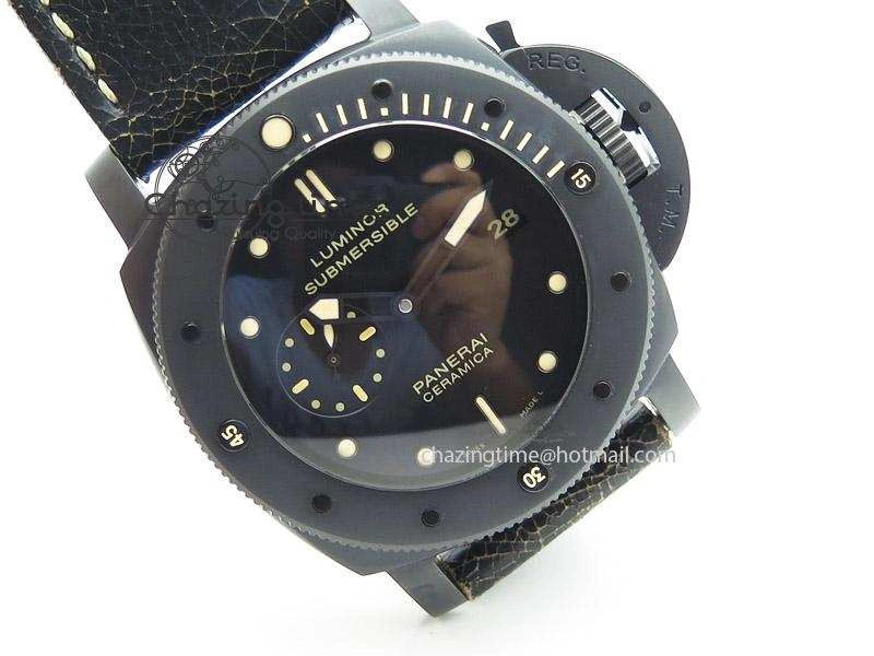 PAM508 P ZF Best Edition Real Ceramic On Black Calfskin Strap P9000