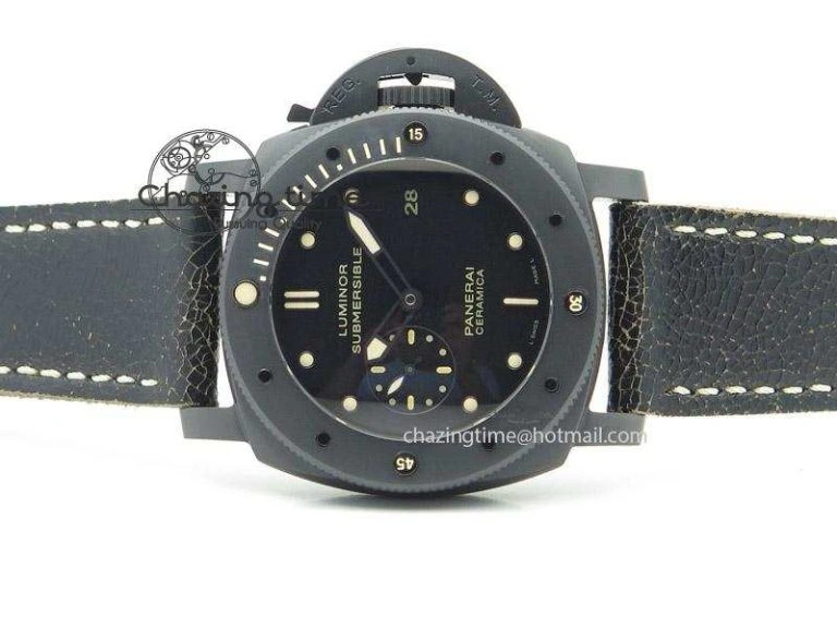 PAM508 P ZF Best Edition Real Ceramic On Black Calfskin Strap P9000